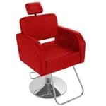 Ficha técnica e caractérísticas do produto Cadeira de Cabeleireiro Pádova Encosto Fixo - Pé Redondo - Vermelho
