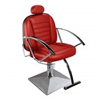 Ficha técnica e caractérísticas do produto Cadeira de Cabeleireiro Paris Reclinável Pé Quadrado - Vermelho