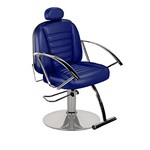 Ficha técnica e caractérísticas do produto Cadeira de Cabeleireiro Paris Reclinável Pé Redondo - Azul Escuro