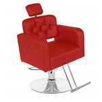 Ficha técnica e caractérísticas do produto Cadeira de Cabeleireiro Positano Encosto Fixo - Pé Redondo - Vermelha