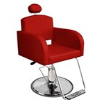 Ficha técnica e caractérísticas do produto Cadeira de Cabeleireiro Sofia Encosto Reclinável Pé Redondo - Vermelho
