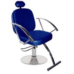 Ficha técnica e caractérísticas do produto Cadeira de Cabeleireiro Verona Encosto Reclinável Pé Redondo - Azul