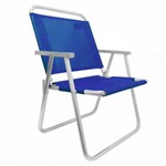 Ficha técnica e caractérísticas do produto Cadeira de Praia em Aluminio Suporta Ate 130 Kg Varanda Xl Azul Botafogo