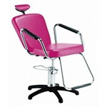 Cadeira Nix Hidráulica Reclinável para Barbeiro, Salão e Maquiagem, Rosa - Dompel