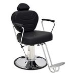 Cadeira Poltrona Hidráulica Barbeiro Nova Brasilia - Fabricante: Darus Design - Cor: Preto Acetinado