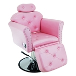 Cadeira Poltrona Hidráulica Siena Maquiagem Reclinável - Fabricante: Darus Design - Cor: Rosa Bebê Acetinado
