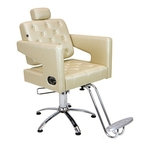 Cadeira Poltrona Hidráulica Spyder Captône Barbeiro Maquiagem Base Estrela Reclinável - Fabricante: Darus Design - Cor: Champanhe Acetinado