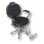 Ficha técnica e caractérísticas do produto Cadeira Poltrona para Cabeleireiro Luana Luxo Fixa Preto 3D