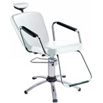 Cadeira Reclinável Alumínio para Barbeiro e Maquiagem, Branca - Nix Dompel