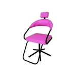 Ficha técnica e caractérísticas do produto Cadeira Slim Rosa para Salão de Beleza com Encosto Lizze
