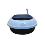 Ficha técnica e caractérísticas do produto Caixa Areia Oval com Borda e Pá Azul
