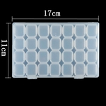 Ficha técnica e caractérísticas do produto Caixa de armazenamento 28 Slots de plástico transparente caixa de armazenamento vazio nail art strass Ferramentas de jóias mostrar Organizer
