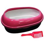 Ficha técnica e caractérísticas do produto Caixa Higiênica Banheiro Gatos Porta Pegador Western #Pet-25 - Rosa