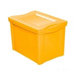 Caixa Organizadora com Tampa 30l Plástico Amarelo Color Ordene