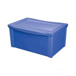 Caixa Organizadora com Tampa 65l Plástico Azul Color Ordene