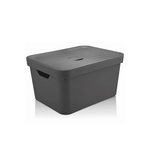 Ficha técnica e caractérísticas do produto Caixa Organizadora com Tampa Cube 18 Litros Chumbo