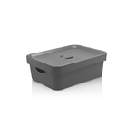 Ficha técnica e caractérísticas do produto Caixa Organizadora Cube Baixa Com Tampa Chumbo 10,5L - Ou