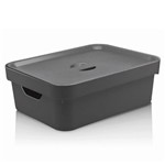 Ficha técnica e caractérísticas do produto Caixa Organizadora Cube Chumbo 10,5 Litros com Tampa OU