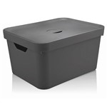 Ficha técnica e caractérísticas do produto Caixa Organizadora Cube Chumbo 32 Litros com Tampa OU