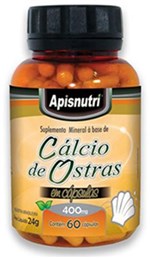 Ficha técnica e caractérísticas do produto Cálcio de Ostras 400mg C/60 Cápsulas - Apisnutri