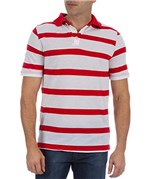 Ficha técnica e caractérísticas do produto Camisa Polo Masculina Vermelha Listrada 41151 Colombo