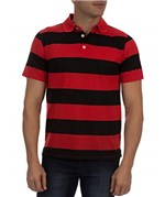 Ficha técnica e caractérísticas do produto Camisa Polo Masculina Vermelha Listrada 45311 Colombo