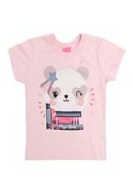 Ficha técnica e caractérísticas do produto Camiseta Kamylus Infantil Urso Rosa
