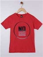 Ficha técnica e caractérísticas do produto Camiseta Manga Curta no Stress Juvenil para Menino - Vermelho