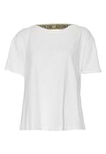 Ficha técnica e caractérísticas do produto Camiseta Morena Rosa Recortes Branca