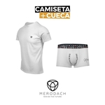 Ficha técnica e caractérísticas do produto Camiseta Pima Branca Merodach Tam Gg + Cueca Poliamida Branca