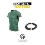 Ficha técnica e caractérísticas do produto Camiseta Pima Merodach Verde Tam Gg Logo Bordado + Pulseira Merodach