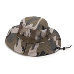Ficha técnica e caractérísticas do produto Amyove Lovely gift Camuflagem exterior Chapéu de Sol Protetor solar respirável Algodão Fisherman Hat