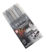 Ficha técnica e caractérísticas do produto Caneta Pincel Koi Coloring Estojo com 6 Tons de Cinza Sakura