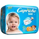Ficha técnica e caractérísticas do produto Capricho Baby Prática Fralda Infantil G C/20 (Kit C/06)