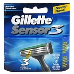 Ficha técnica e caractérísticas do produto Carga Gillette Aparelho de Barbear Sensor 3 - C/4 Unidades