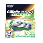 Ficha técnica e caractérísticas do produto Carga Gillette Mach3 Power Sensitive para Barbear - 4 Cartuchos