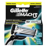 Ficha técnica e caractérísticas do produto Carga Gillette Mach 3 Regular com 4 Unidades