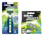 Ficha técnica e caractérísticas do produto Carga Gillette Mach 3 Sensitive - 4 Unidades + Aparelho de Barbear