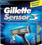 Ficha técnica e caractérísticas do produto Carga Gillette Sensor 3 - 4 Unidades