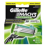 Ficha técnica e caractérísticas do produto Carga para Aparelho de Barbear Gillette Mach3 Sensitive - 4 Unidades