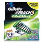 Carga para Aparelho de Barbear Gillette Mach3 Sensitive com 2 Cartuchos