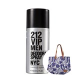Ficha técnica e caractérísticas do produto Carolina Herrera 212 VIP Men - Desodorante Spray Masculino 150ml+Bolsa Estampada Beleza na Web
