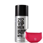 Ficha técnica e caractérísticas do produto Carolina Herrera 212 VIP Men - Desodorante Spray Masculino 150ml+Necessaire Pink com Puxador em Fita