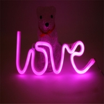 Ficha técnica e caractérísticas do produto Cartas de amor Forma LED Wall Light Pendurado luz de néon para Decor Wedding Party Festival (quente)