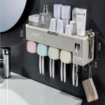 Ficha técnica e caractérísticas do produto Casa de Banho Escova de Dentes armazenamento Rack perfurador parede livre Montado dentífrico Prateleira Multifuncional banheiro Organizer Porta-escova de dentes