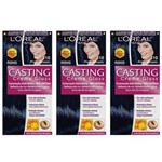 Ficha técnica e caractérísticas do produto Casting Tinta Creme Gloss 210 Preto Azulado - Kit com 03