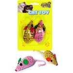 Ficha técnica e caractérísticas do produto Cat Toy Ratinhos Pompom Blister C/ 2 Unid. - American Pets
