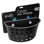Ficha técnica e caractérísticas do produto Cesta com Ventosas Coza - Preta