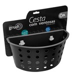 Ficha técnica e caractérísticas do produto Cesta com Ventosas One Preto Coza - Brinox