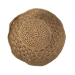 Ficha técnica e caractérísticas do produto Chapéu Mulheres Casual dobrável Artesanal Crochet Aba larga Praia Protetor solar Sun Hat